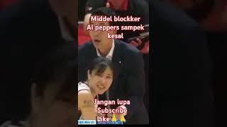 Middel block keras Ai peppers kesal melihat spaik keras Megawati #redsparks #trending #vleague #1