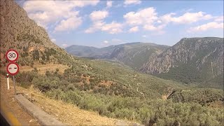 GREECE Bus (window view) Itea-Delphi-Arachova   EO Livadias Amfissas