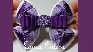 Moño para el cabello combinando colores y texturas !!!  Hair Bow in ribbons  Laço em fitas