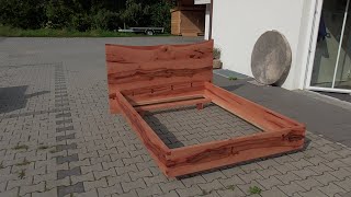 Pearwood bed frame, Birnenholzbett