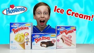 TWINKIES CONE, DING DONG, & SNO BALLS HOSTESS ICE CREAM TASTE TEST REVIEW | COLLINTV