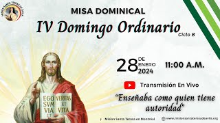 Misa Domingo 28 Enero 2024- Enseñaba como quien tiene autoridad.  P. Carlos Ariel Betancourth O.P.