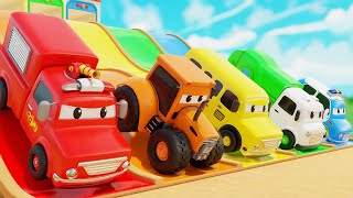 Wheels on the Bus + Baby Shark - colorful balls and big trucks - Baby Nursery Rhymes & Kids Songs