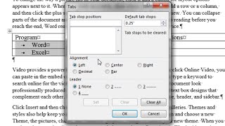 Indenting or Tabbing in a Table Cell in Word; Table Indent; Table Tab