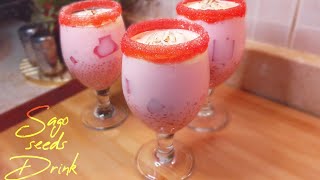 Sago Seeds Drink | Easy Party Drinks Idea | Jelly Sago Drink | Sago Falooda | Tapioca Pearls Drink.