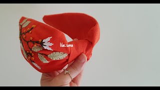 التطريز للمبتدئين .. طريقة صنع طوق الشعر المطرز الجزء الأول  how to make embroidered headband part 1