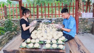 Harvest Cassava To Make Cakes and Then Take Them To The Market To Sell - Cuong Ngan Live with nature