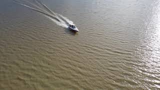 boat filmed with a drone