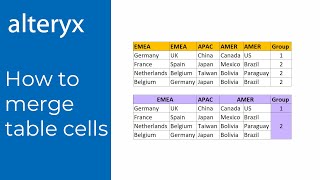 Advanced Alteryx - How To Merge Table Cells (column headers, row headers, both)