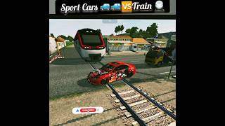 sports Car 🚘🆚️Train 🚆#bussimulator #bussimulatorindonesia #bussid #ytshorts #viral#shorts #trending