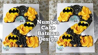 How to make Number Cake Batman Design 💛🖤