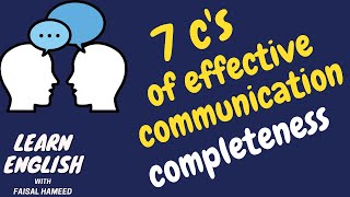 Completeness| Learn completeness in Communication| Completeness in Urdu/Hindi| 7 C's/ Communication