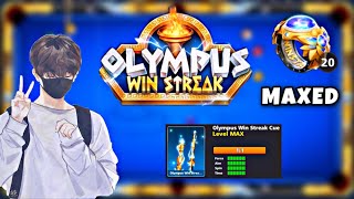 8 Ball Pool - OLYMPUS WIN STREAK CUE  MAXED | 20 RINGS | 90 CCP😍