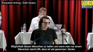 Antrag der Bierpartei: 'Safe Space - hier ist ein sicherer Ort.'