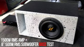 8" 500W Subwoofer + 1500w Full Range Amplifier - BASS TEST