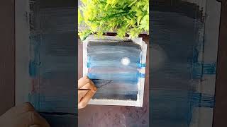 moonlight painting|| easy painting with acrylic colours #trendingshorts #trendingsong #painting