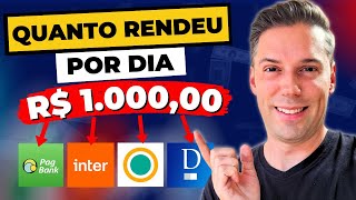 QUANTO RENDEU (por dia) R$ 1000,00 em 1 mês no CDB LIQUIDEZ DIÁRIA (PagBank/Inter/Sofisa/Daycoval)