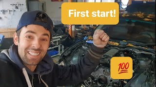 Will it start? FIRST START after engine swap! Bmw E65 735i V8!