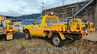 Queensland Rural Fire Service Nissan Patrol KOAH41 & Isuzu Regional Spare truck REGS at fire station