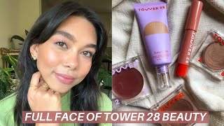 FULL FACE OF TOWER 28 BEAUTY | New Tower 28 Tinted Sunscreen Review