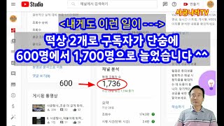 내게도 이런 일이_떡상 2개로 구독자가 단숨에 600명에서 1,700명으로 늘었습니다^^