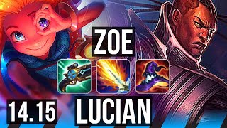 ZOE vs LUCIAN (MID) | Rank 4 Zoe, 15/2/9, Legendary | EUNE Master | 14.15