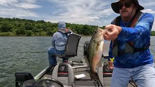 Trolling Crankbaits for Crappie on J.Percy Priest Lake, double bass hookup.