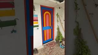 Old Door Restoration🚪 Colourful Garden Door 🎨 How To Do Painting 🤩 Door Painting Idea #youtubeshort