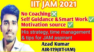 IIT JAM 2021 topper|how to score good rank in chemistry without coaching|how to handle exam pressure