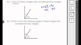 Complementary and Supplementary Angles