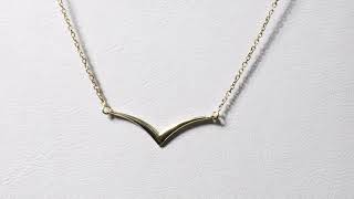 V shape chevron 14k Gold Necklace 14k by Pompeii3