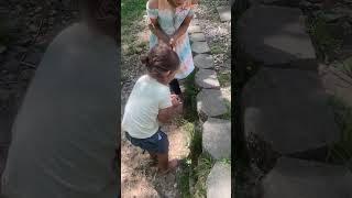 Son catches a frog || cute || subscribe