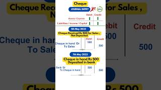 Cheque Related Journal Entry #banking #accounting #shorts #journalentry