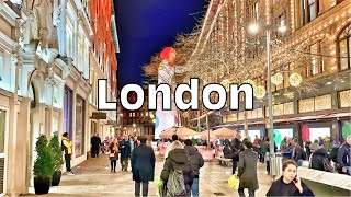 London Knightsbridge Walking Tour 2023 | London Winter Walk