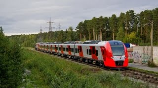 ЭС2Г-003 "Ласточка", ТЭП70БС-239, ТГМ4-2546, перегон Садовая - Новая