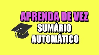 Como fazer SUMARIO AUTOMÁTICO no Word TCC ABNT