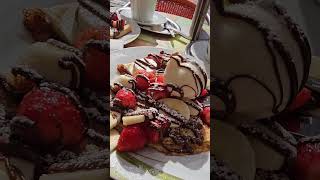 #asmr Nutella + Banana Crepes et strawberries #shortshorts #shortviralreels #short