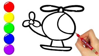 How to draw Baby Helicopter -Colouring for Kids | Draw, and Learn