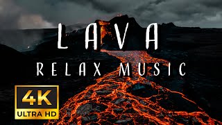 Lava and Volcano 4K video with Beautiful Relaxing Music