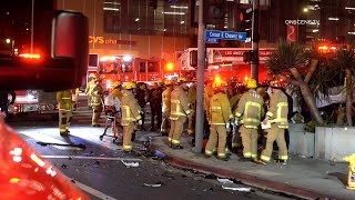 One Dead, Two Critical in Early Morning Downtown LA Crash