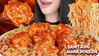 EH BUSETT..‼ ASMR SAMYANG KUAH TOPPING DIMSUM | ASMR INDONESIA