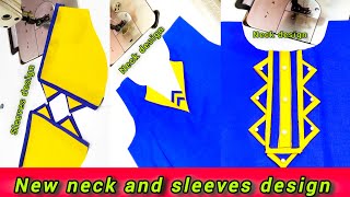 new sleeves n neck design 👗 Three designs together in one video 🪡🧵🎁 sewing tips and tricks #newneck