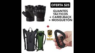 $25🔥COMBO 3 ARTÍCULOS🔥 Guantes dedos cortos+Camelback+ Mosquetón #ecuador #guayas #militar bombero.