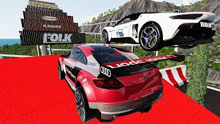 Cars Vs Mega High Container  Jump Test #6 - Speed Sports Car Crash - BeamNG Drive