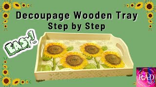 Wooden Tray, How to decoupage, and Resin for glass finish