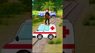 funny dancing gorilla to ambulance stop the high-speed train #shortsfeed #trendingshorts