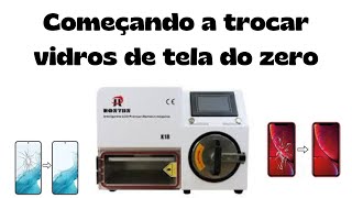 Começando a trocar vidros de tela do zero.#trocadevidrocelular #tirabolhas #laminadoraetirabolhas