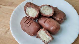 Homemade Chocolate Bars Recipe। Bounty bars in just 4 ingredients recipe। Kids Favourite