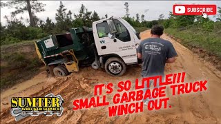 It's so little!!! Small garbage truck winch out.