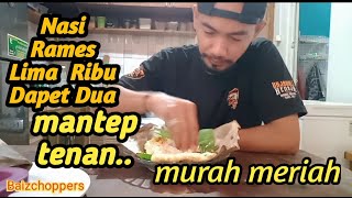 Nasi Rames Lima Ribu Dapet Dua Bonus Mendoan Enak Tenan le..